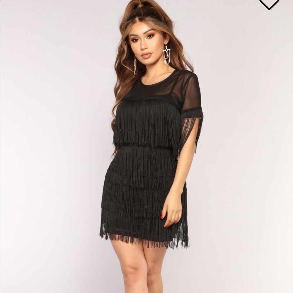 Black fringe dress